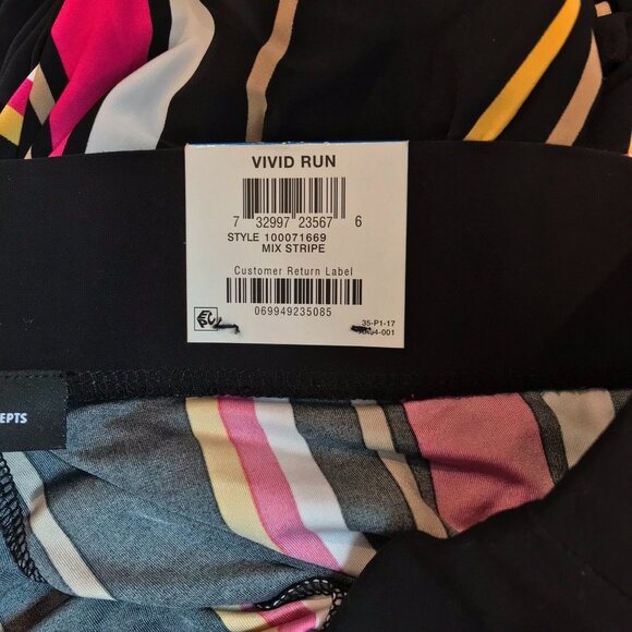 NWT INC International Concepts Stripe Wide Leg Pant Size XLarge Black, pink, yel - Picture 6 of 8